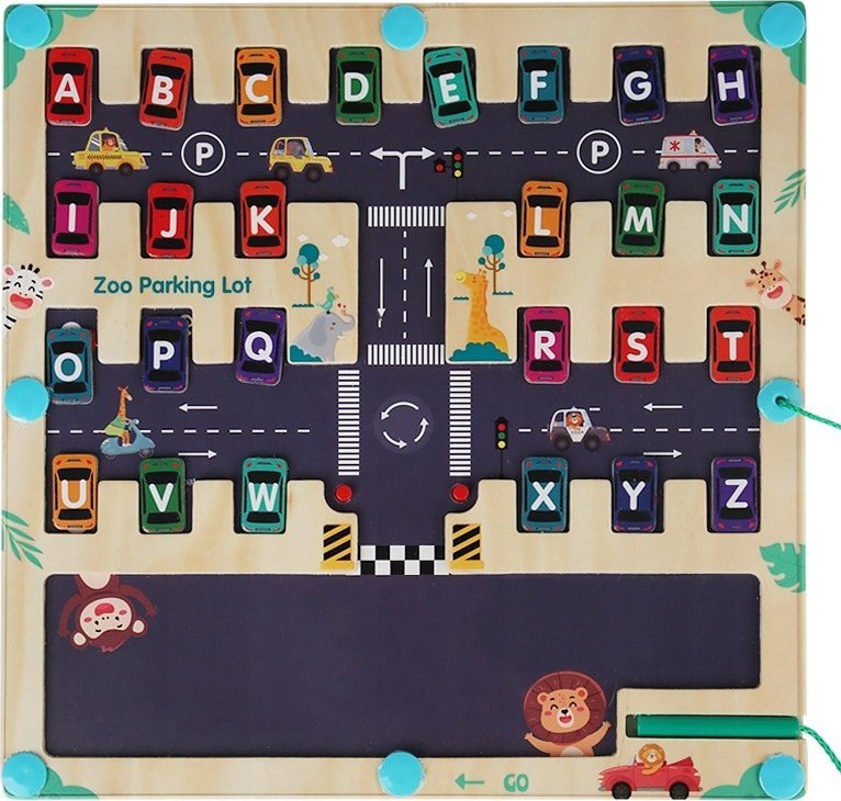 Pan i Pani Gadżet Gra Drewniany Labirynt Nauka Alfabetu i Nauka Angielskiego Dla Dzieci