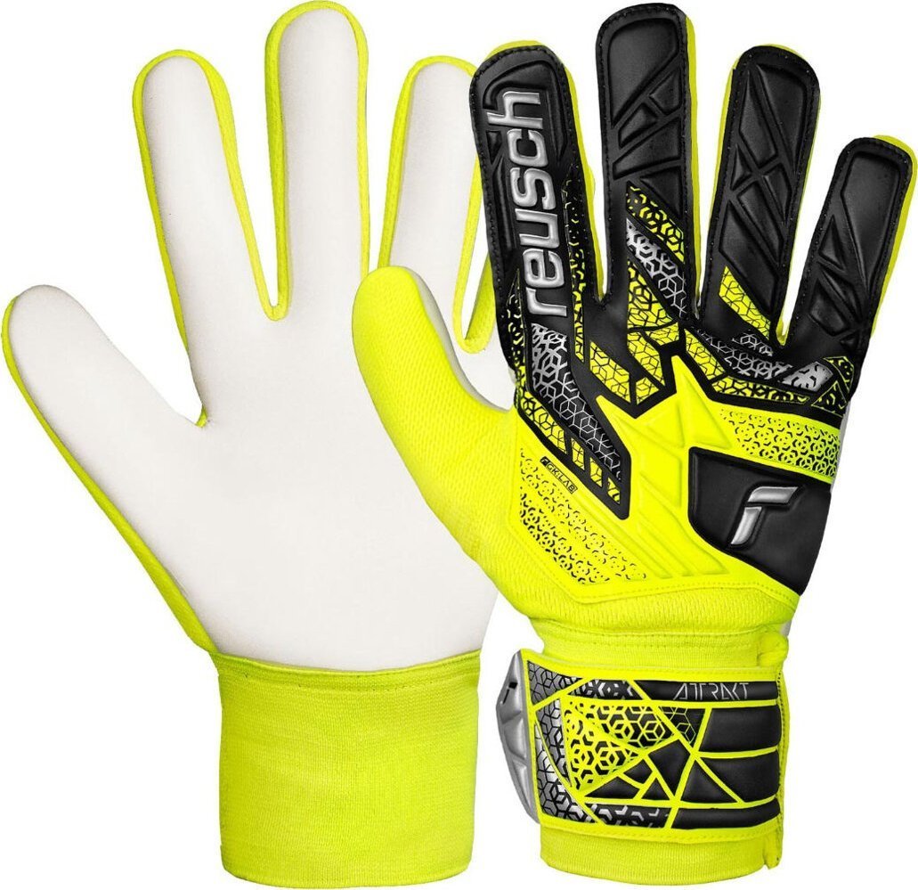 Rękawice bramkarskie Reusch Attrakt Starter Solid żółto-czarne 5570514 2014 7,5