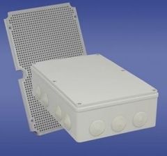 Elektro-Plast Puszka natynkowa hermetyczna pusta z membranami z płytą montażową 348 x 228mm IP65 PH-5C.3P szary (28.590)