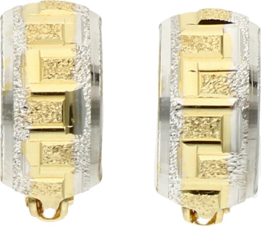 Rosanto Złote kolczyki z drogą grecką na zapięciu angielskim 585 14k