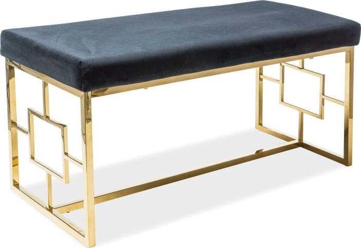 Signal Ławka tapicerowana NOIR czarna aksamit