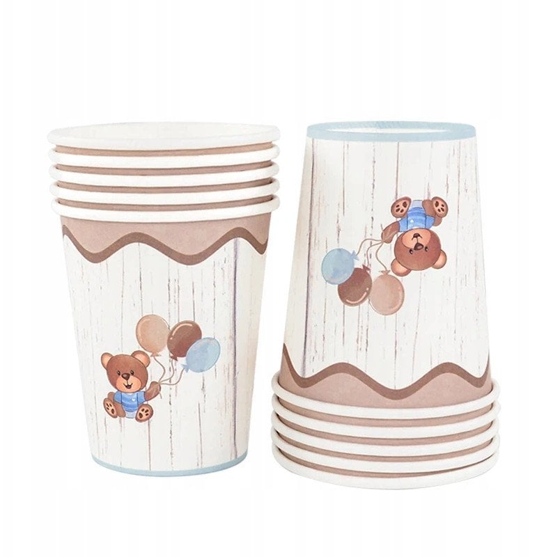 Kubeczki Jednorazowe MIŚ Happy Birthday Kubek URODZINY urodzinowe 10szt.