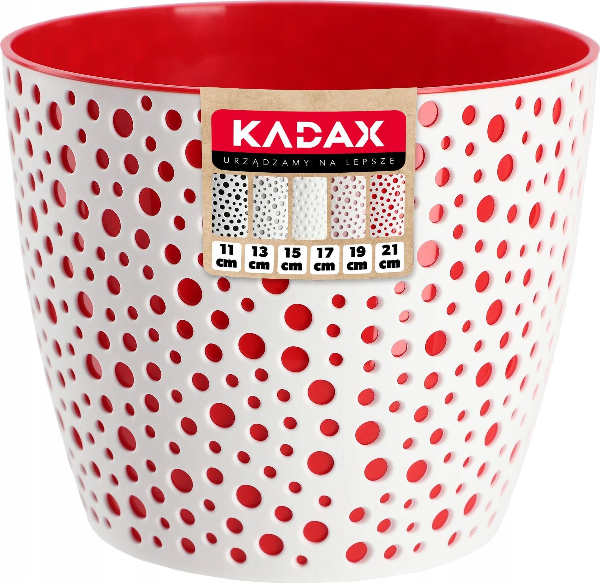 Kadax Doniczka Osłonka Okrągła Na Kwiaty Czerwona 17cm