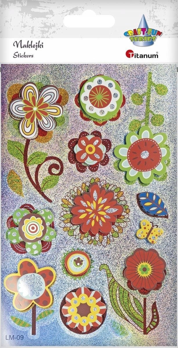 Titanum Naklejki foliowo-papierowe 3D kwiaty 14szt.