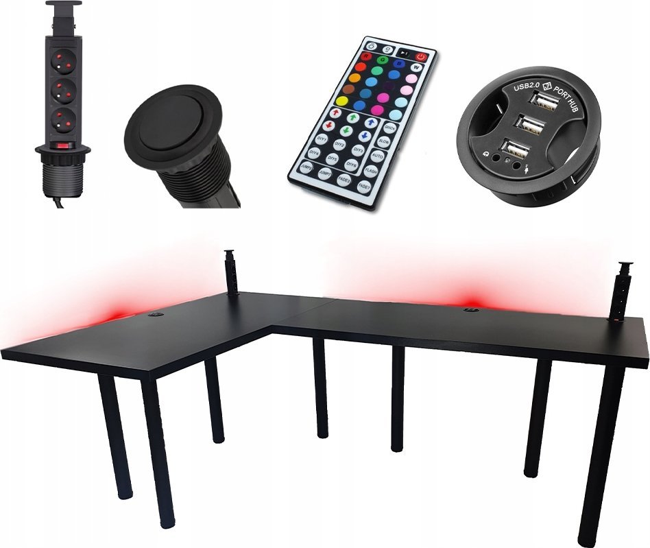 BIURKO GAMINGOWE NARONE 180x120 GNIAZDO PRODUCENT