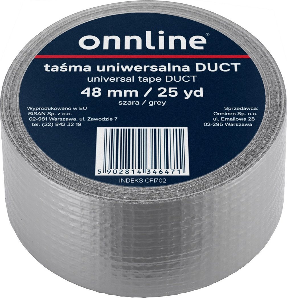 Onnline Taśma ONNLINE do otulin Duct 48mm/25YD szara