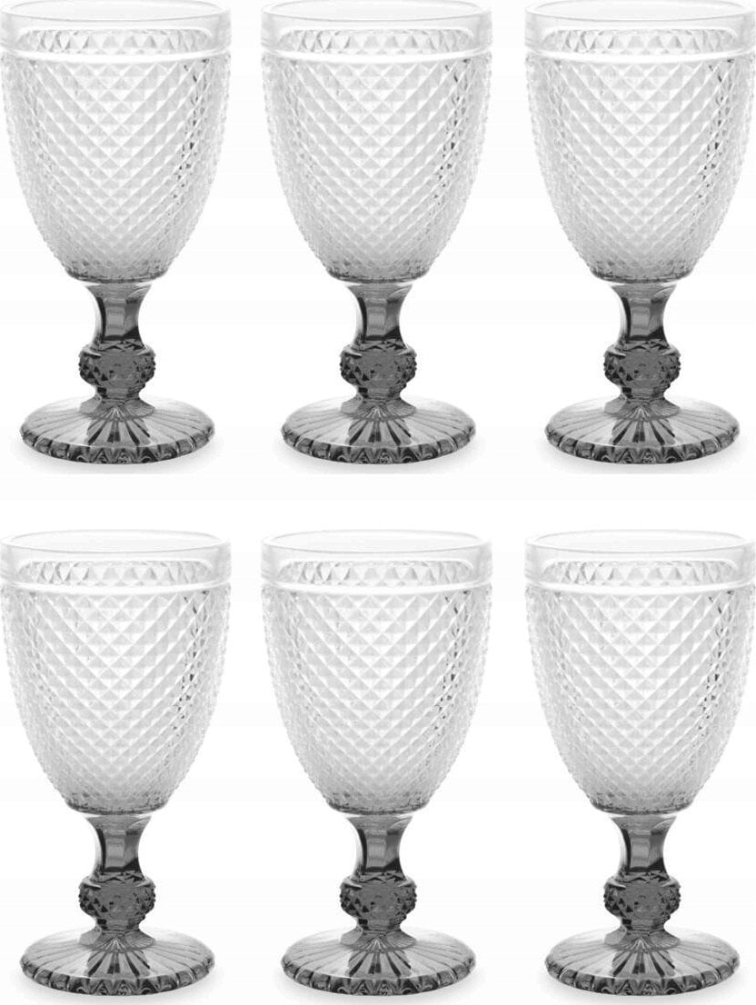 Vivalto Kieliszek do wody z kryształowym wzorem, 256 ml, 6 sztuk
