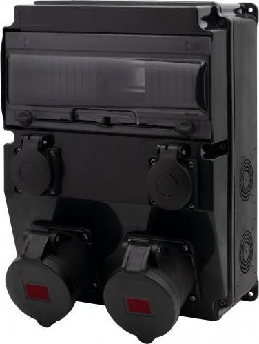 F-Elektro Rozdzielnica czarna CAJA 12M SCENIC - gniazda proste 2x32A/5P, 2x230V F3.2682