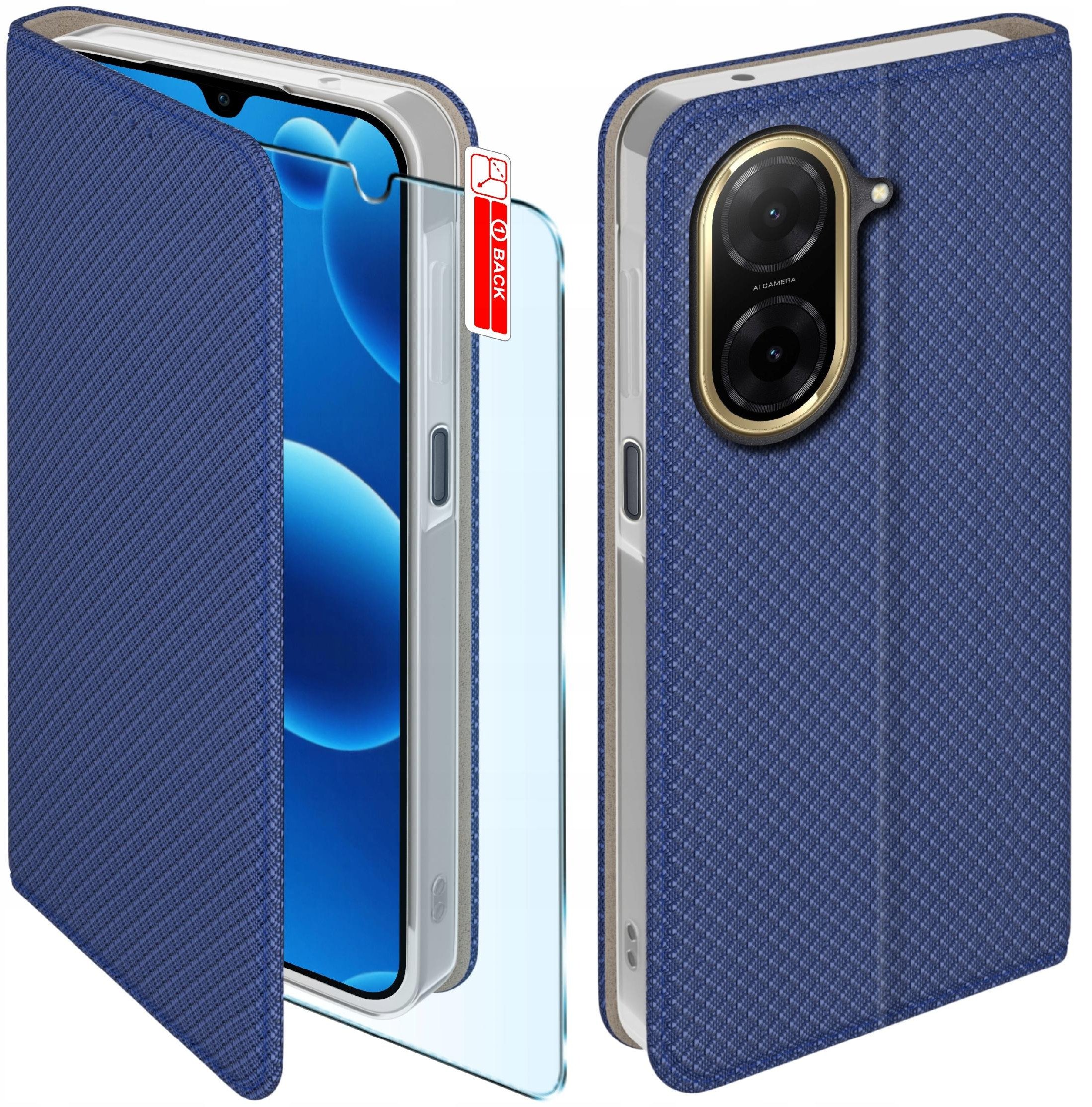 Etui MAGNET do Xiaomi Redmi A5 Zamykane Granatowe Futerał + Szkło 9H