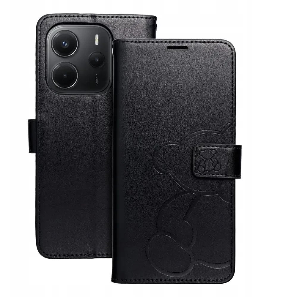 Kabura MEZZO Book do XIAOMI Redmi Note 14 4G (GLOBAL - 164,84mm x 78,15mm x 8,16mm) teddy bear czarny