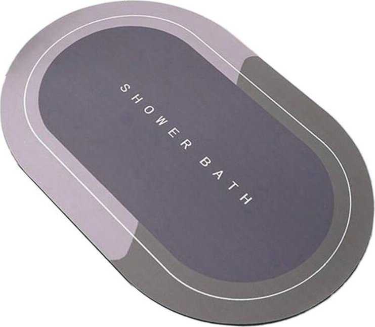 Aptel DYWANIK Łazienkowy antypoślizgowy owalny 60x40cm szary AG946B