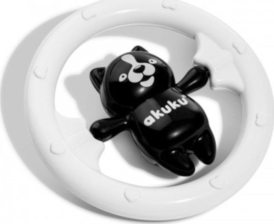 Akuku AKUKU Grzechotka Sensoryczna Czarno Biały Miś
