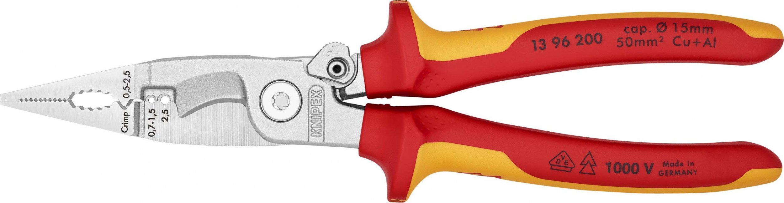 Knipex Szczypce do prac elektroinstalacyjnych 6w1 200mm 1000V VDE (13 96 200)