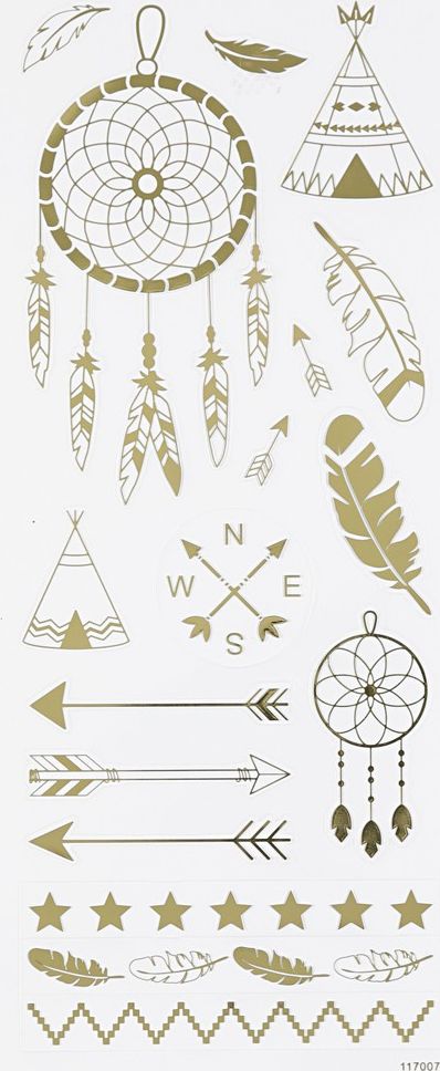 Creative Company Naklejki metal. Złote Rdzenni Amerykanie