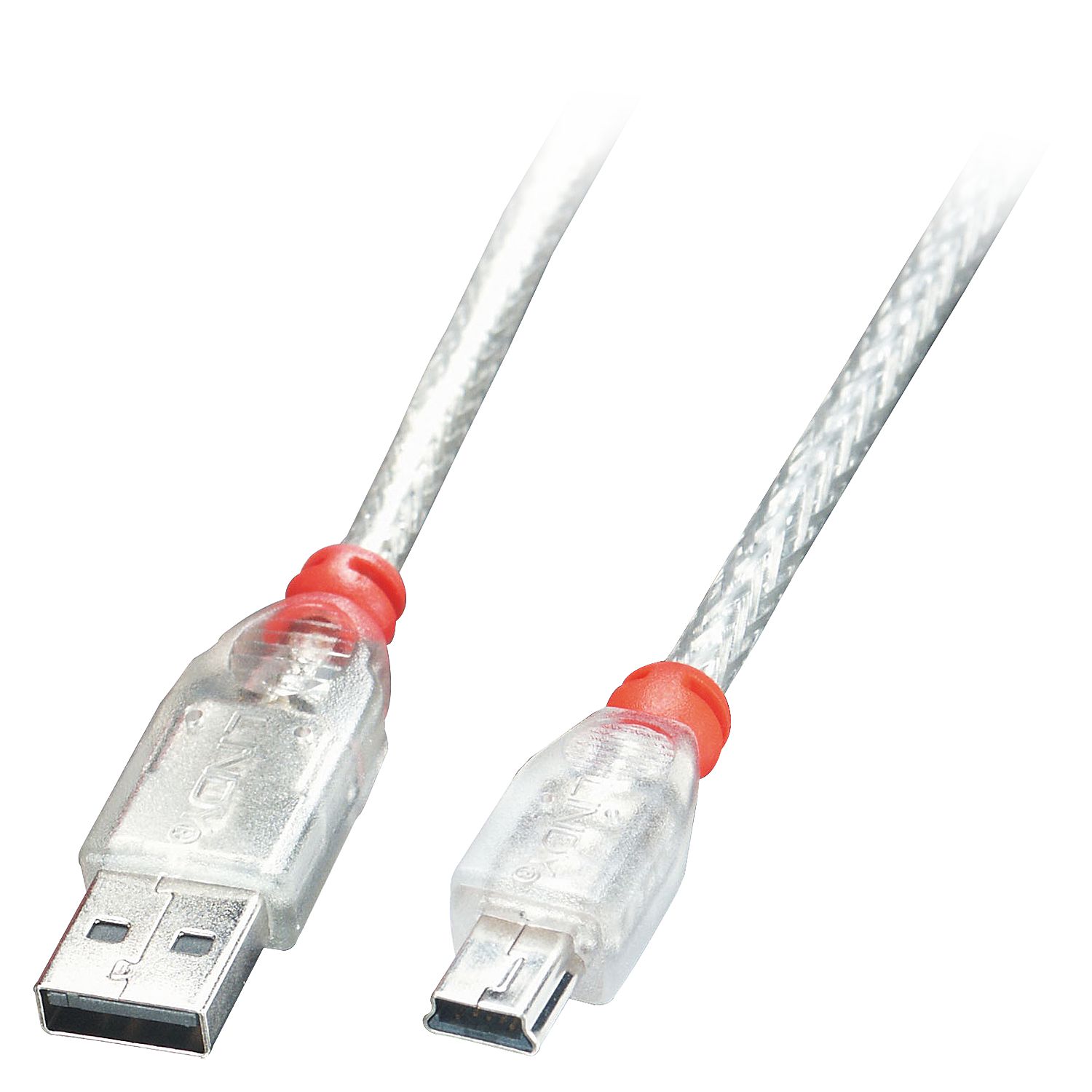 Kabel USB Lindy USB-A - miniUSB 5 m Przezroczysty (41785)