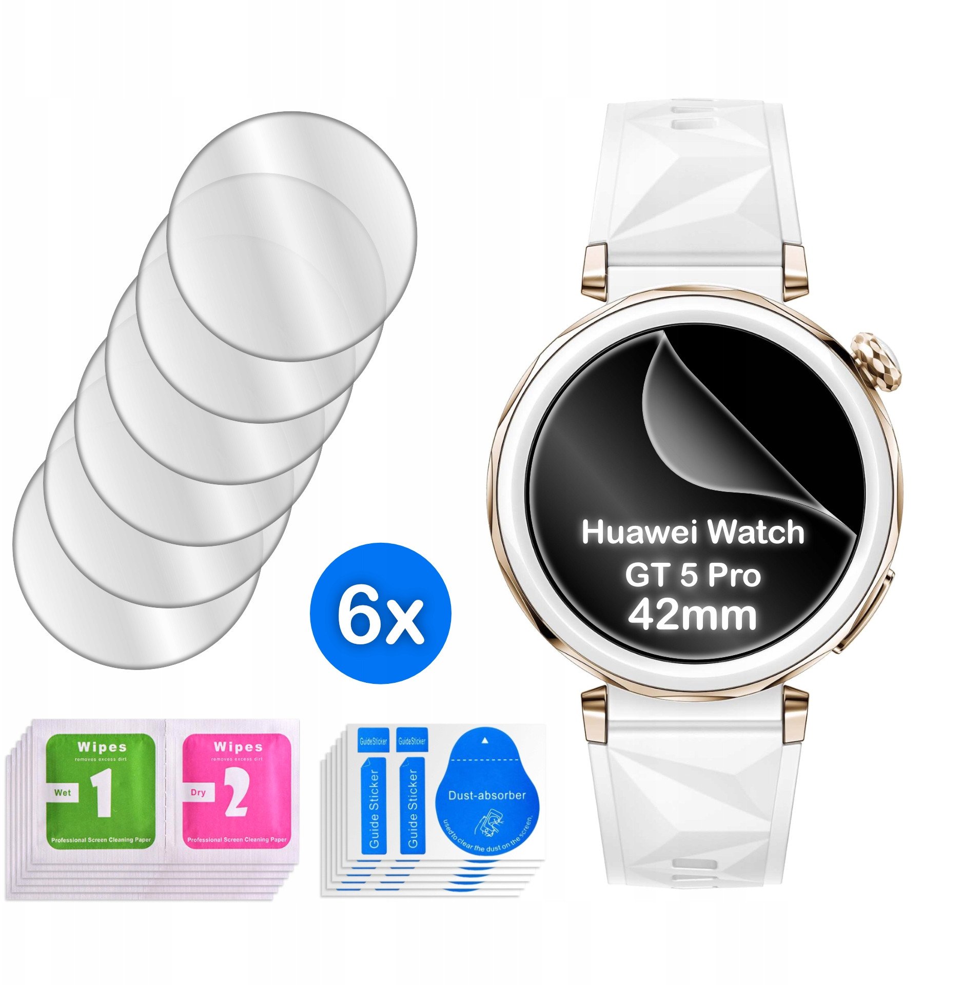 krainaGSM FOLIA do Huawei Watch GT5 Pro 42mm na ekran 3D 6 sztuk