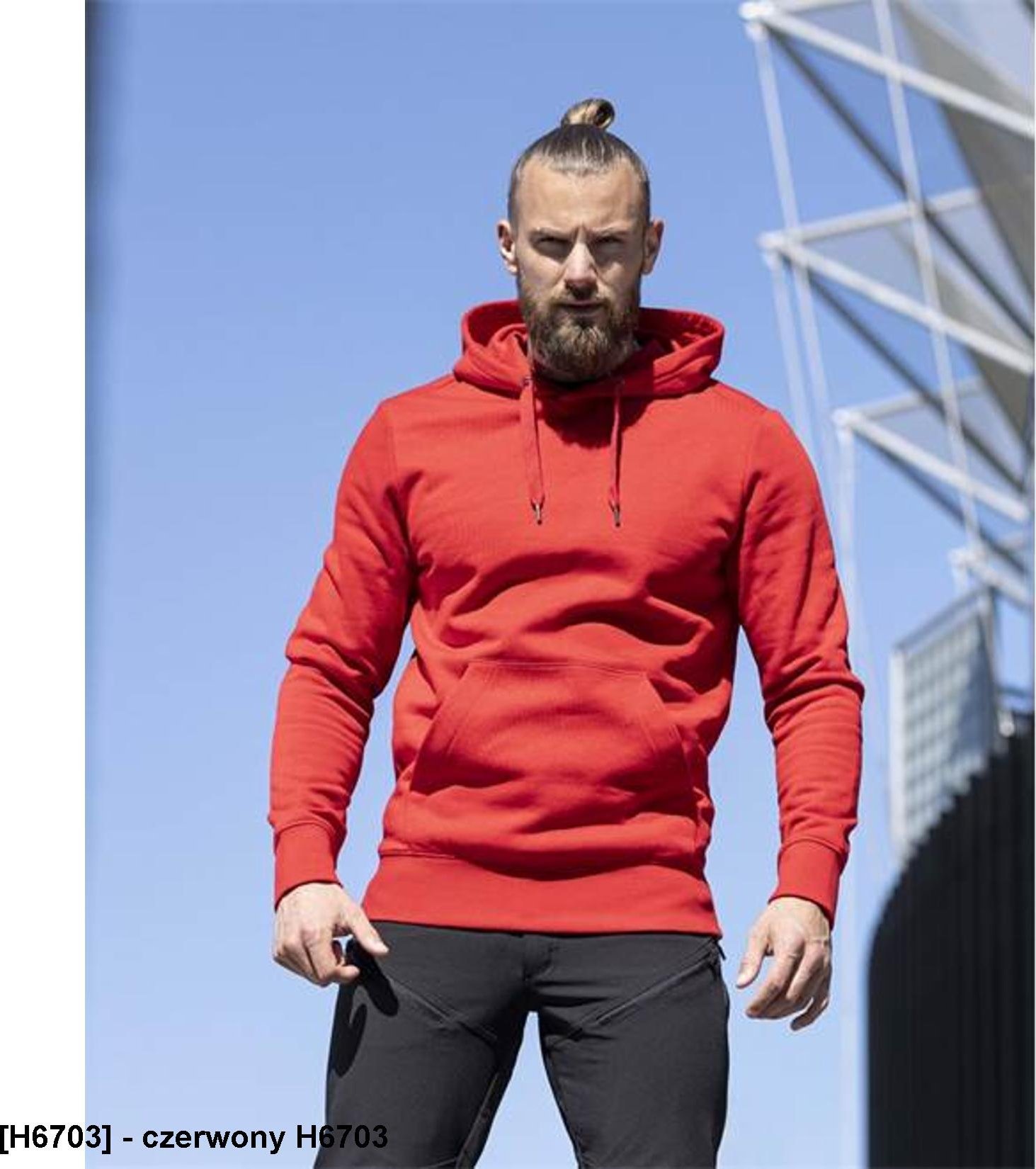 Ardon ARDON RIVARY - Męska bluza kangurek elastyczny śćiągacz pa i rękawy 65 % bawełna, 35 % poliester, 320 g/m2 - czerwony H6703 M