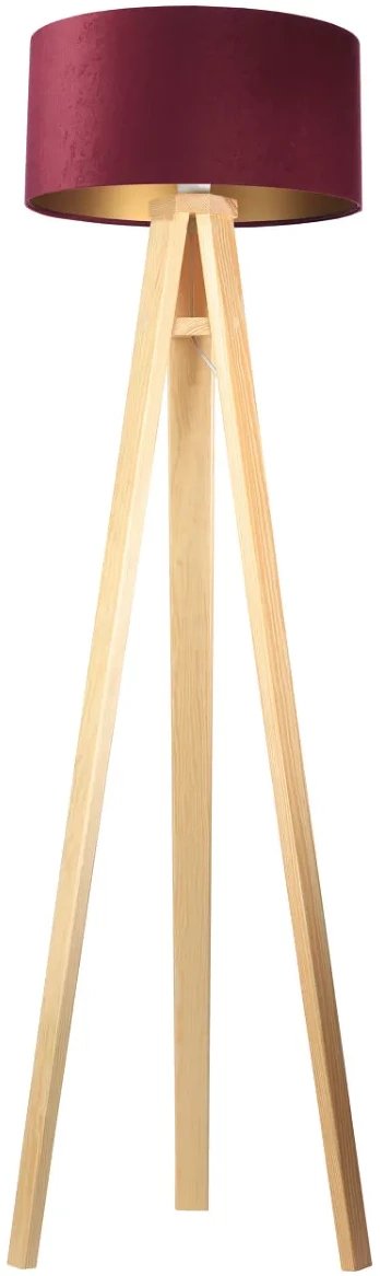 Lampa stojąca HOME 40 bordowa/złota/sosna BPS KONCEPT