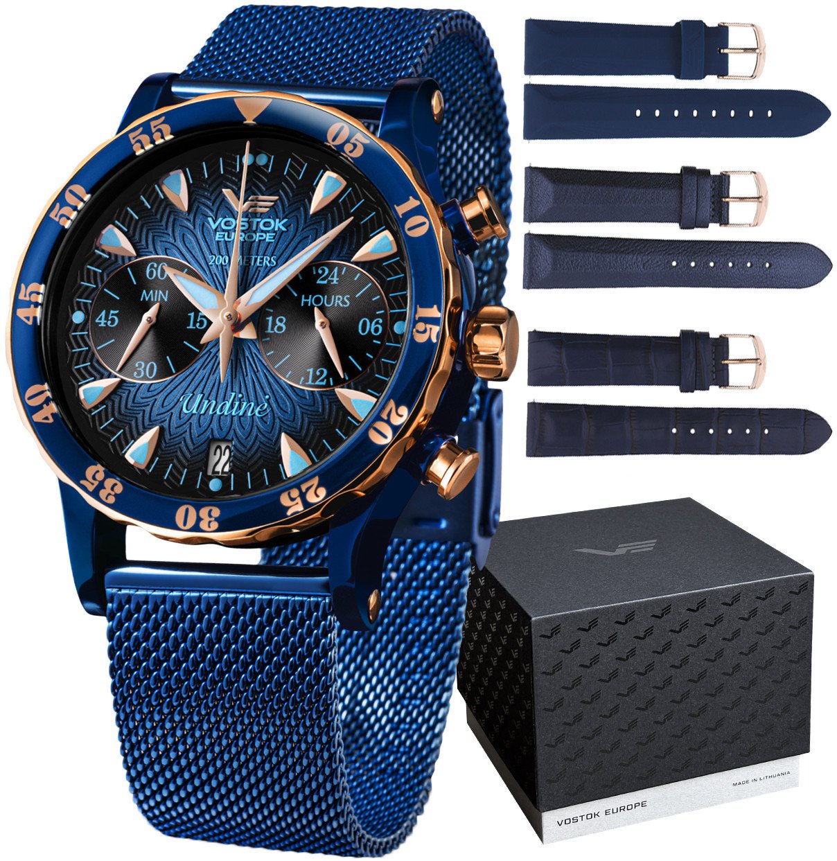 Zegarek damski Vostok Europe VK64-515E628B1 niebieski