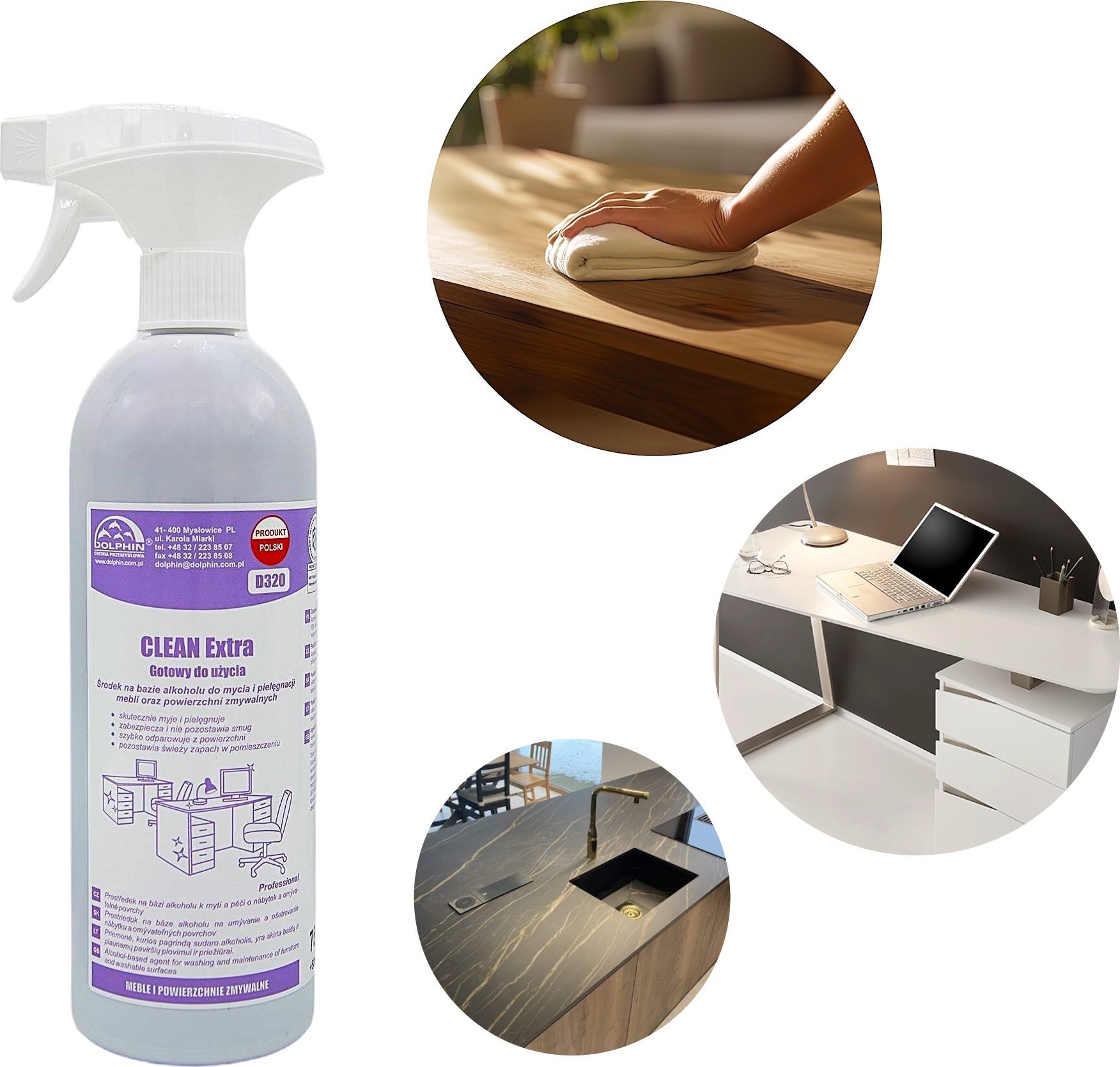 Dolphin CLEAN EXTRA UNIWERSALNY PŁYN DO CZYSZCZENIA MYCIA DREWNO CERAMIKA TWORZYWA