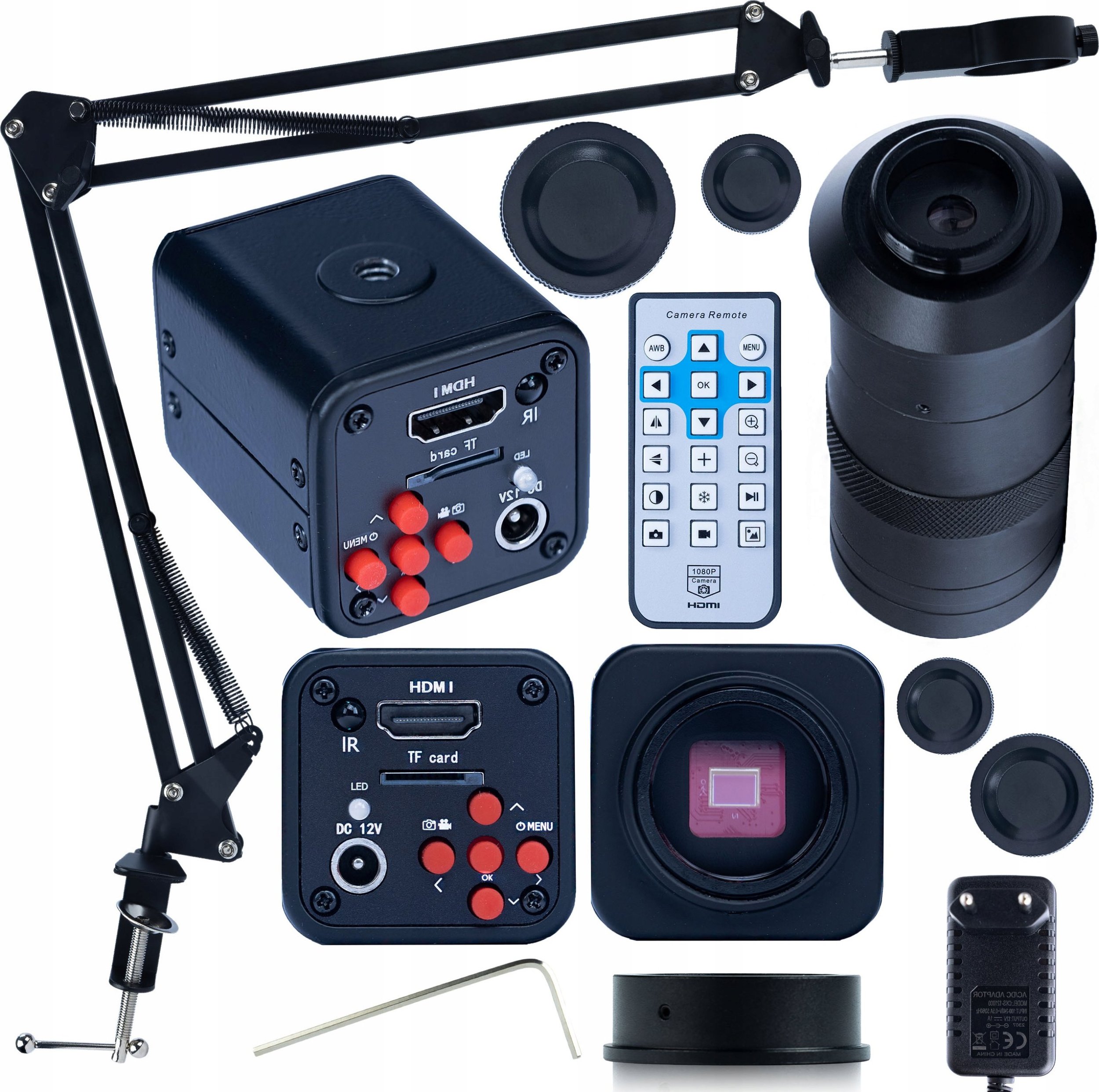 Mikroskop Rosfix MIKROSKOP CYFROWY Z KAMERĄ NORMA BLACK PRO WYSIĘGNIKIEM I OBIEKTYWEM 3W1