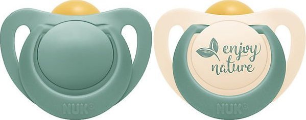 NUK Smoczek lateks 6-18 m x 2 szt. For Nature zielony eukaliptus 734083 Nuk