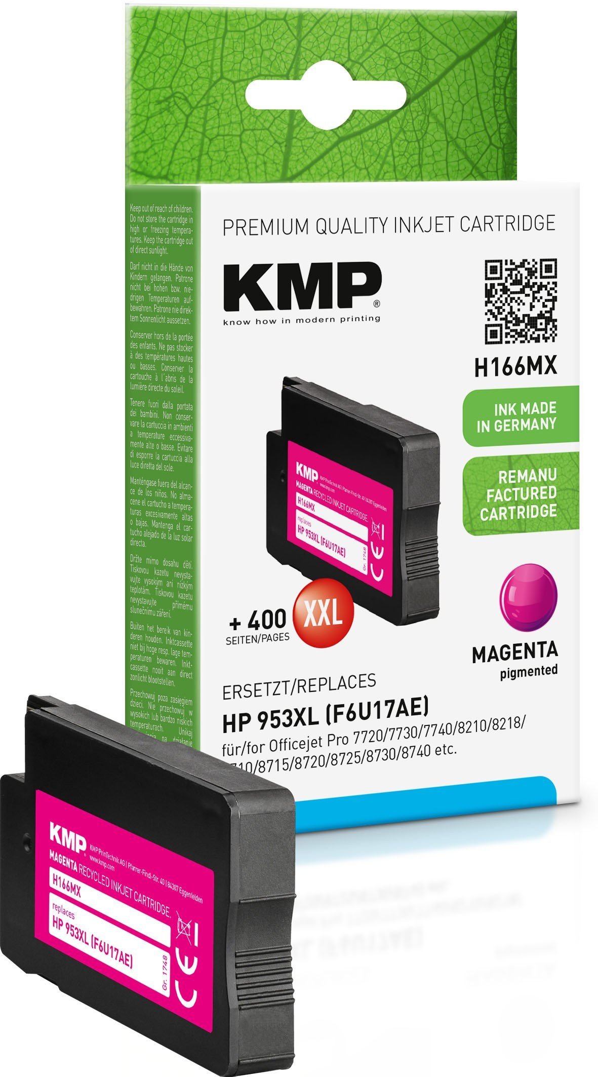 KMP 1748,4006, High (XL) Yield, Photo magenta, Dye-based ink, 30 ml, 2000 pages