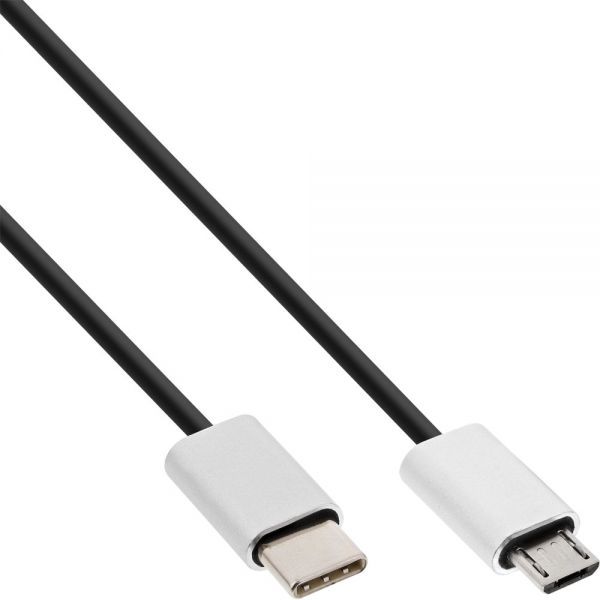 Kabel USB InLine USB-C - microUSB 0.5 m Czarny (35846)