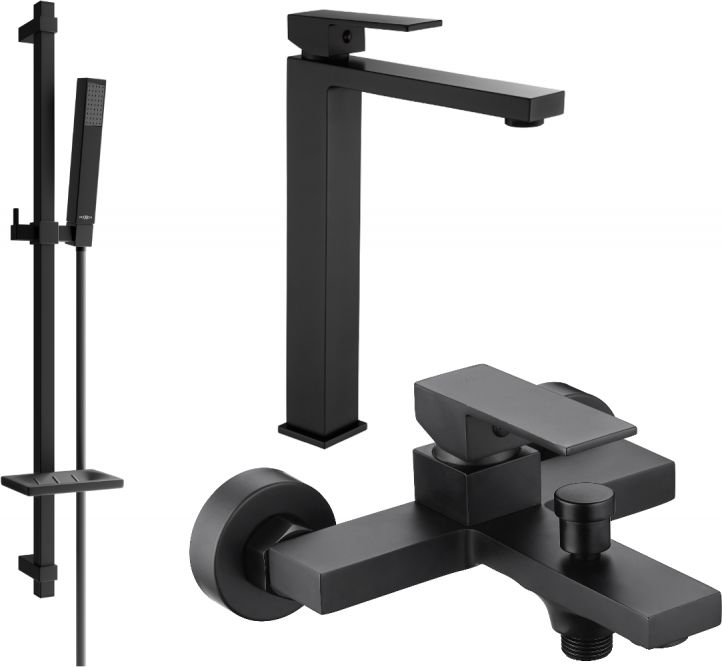 Mexen Mexen Uno DQ77 zestaw wannowy, czarny - 71413DQ77-70