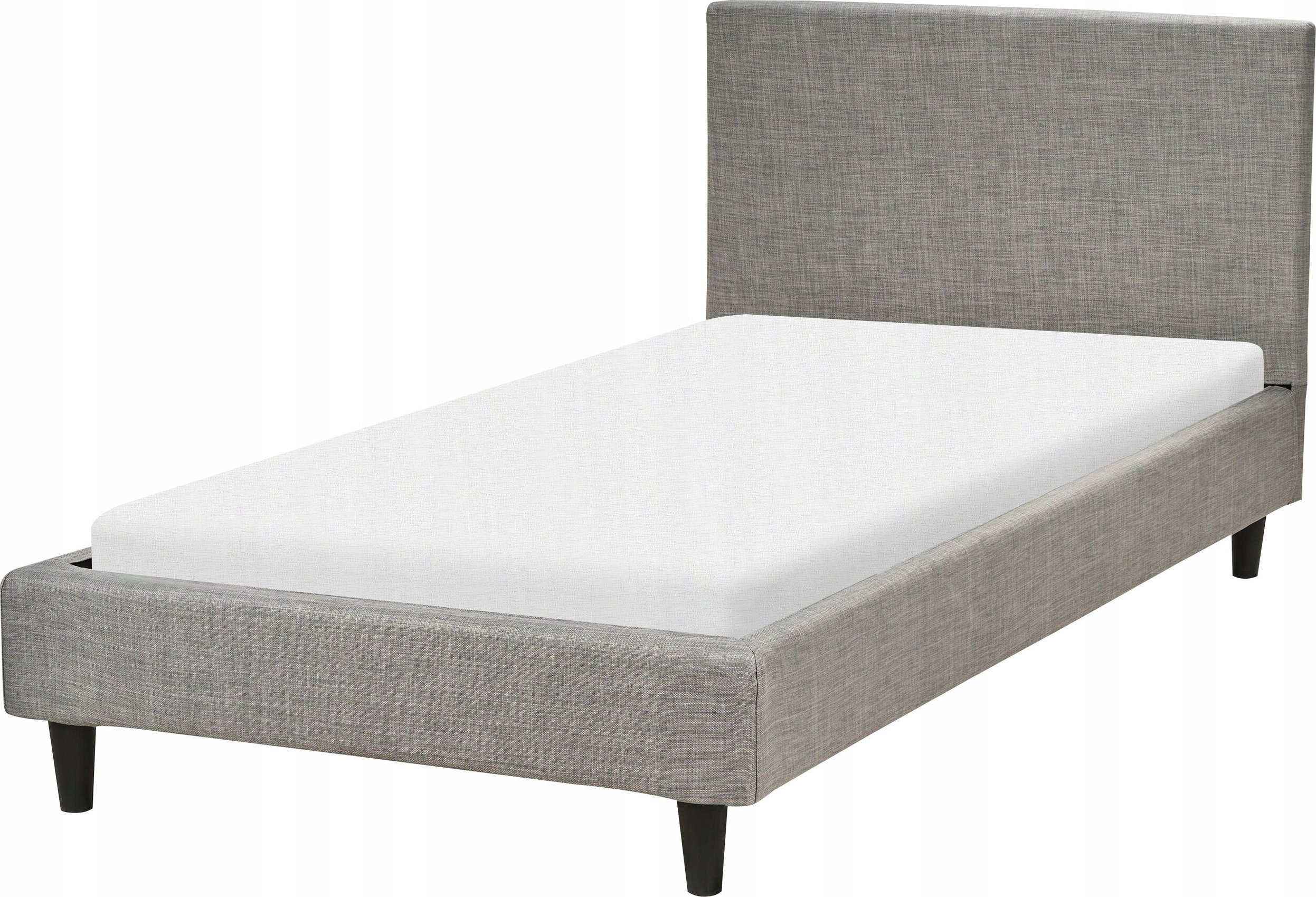 Beliani Łóżko welurowe 90 x 200 cm jasnoszare FITOU