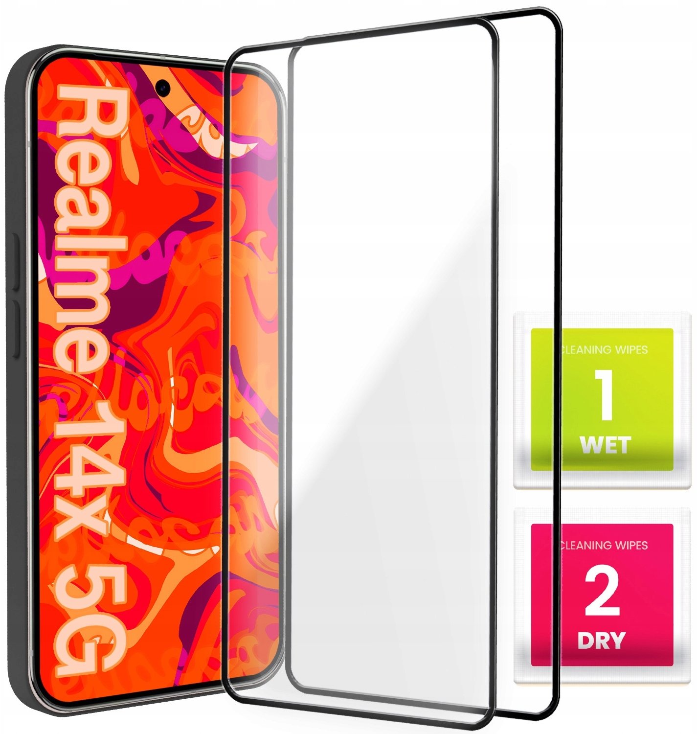 2-PAK Szkło Hartowane Do Realme 14x 5G / C75 (Pełne, 5D, Szybka, 9H)