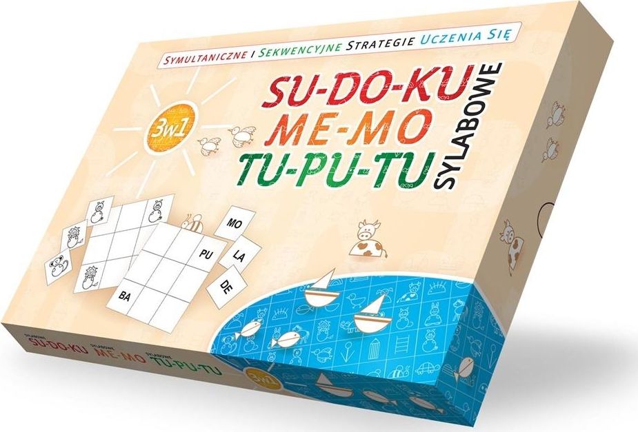 Zestaw 3w1 - Su-do-ku, me-mo, tu-pu-tu sylabowe
