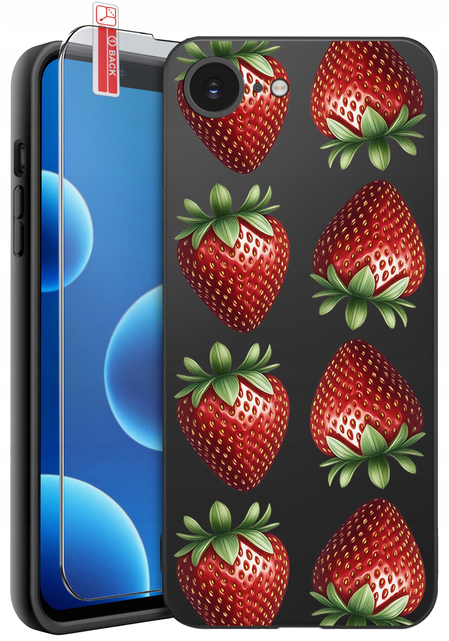 ETUI do iPhone 16e | WZORY | SILIKONOWE MATT CASE + SZKŁO 9H