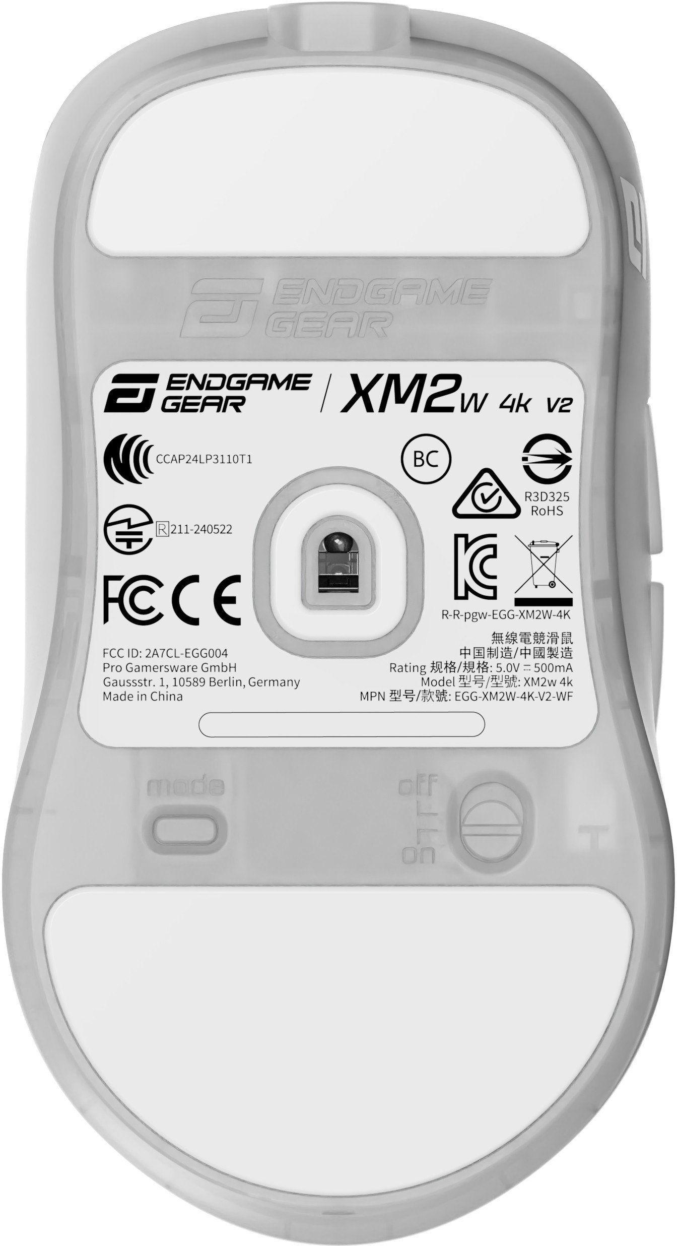 Endgame Gear XM2w 4k v2 Gaming Mouse - White Frost