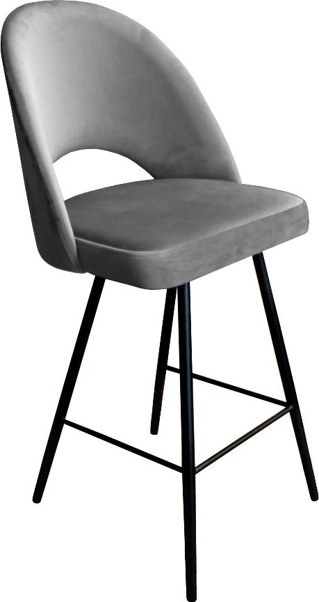 Atos Hoker ISKAR VELVET szary tapicerowany aksamitem do kuchni ATOS