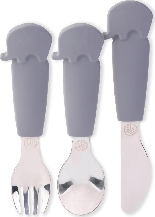 ECO RASCALS ECORASCALS Zestaw sztućców słonik SILVER one size