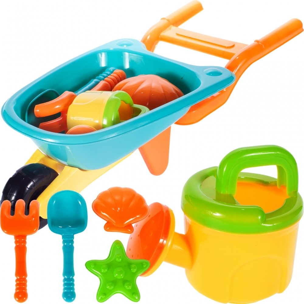 Taczka do Piasku z Konewką, Foremkami i Akcesoriami