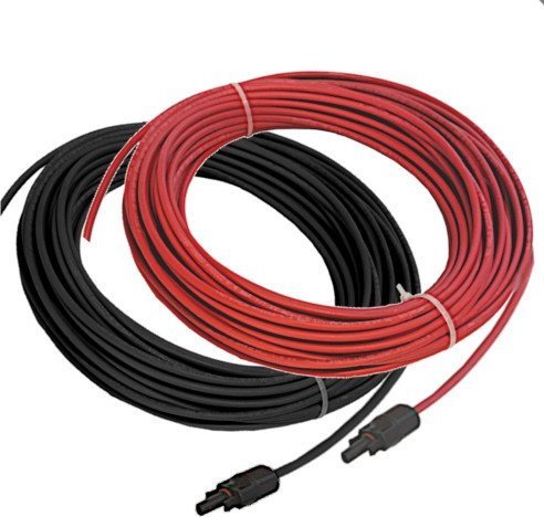 Zestaw 2x10m kabli solarnych 4mm2 zakończonych konektorami