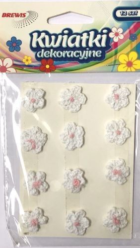 BREWIS Kwiatki 18mm K18-1 białe Brewis