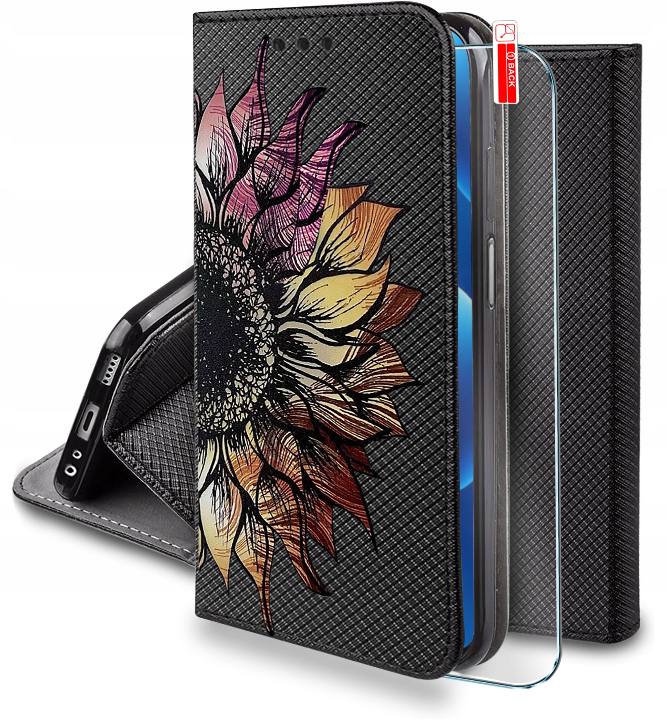 Etui do Samsung M52 5G MAGNET WZORY CASE PORTFEL + SZKŁO 9H
