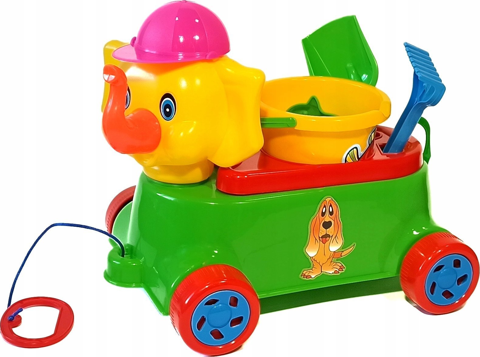 Lazur Mix Słoń do ciagania z zestawem do piasku LAZUR