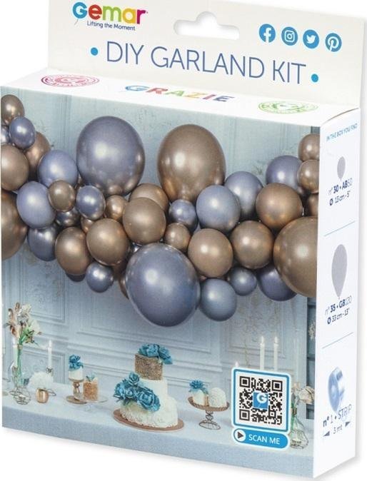 GoDan Girlanda balonowa DIY srebrno-złota 65szt