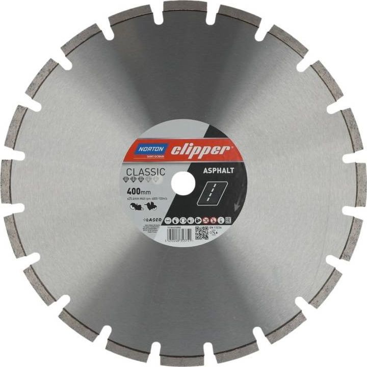 Norton Clipper NORTON CLIPPER TARCZA DIAMENTOWA NORTON CLASSIC ASPHALT LASER 400 MM X 25,4 MM DO ASFALTU do NORTON CLIPPER CS401