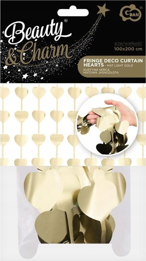 GoDan Kurtyna B&C serca matowa srebrna100x200cm