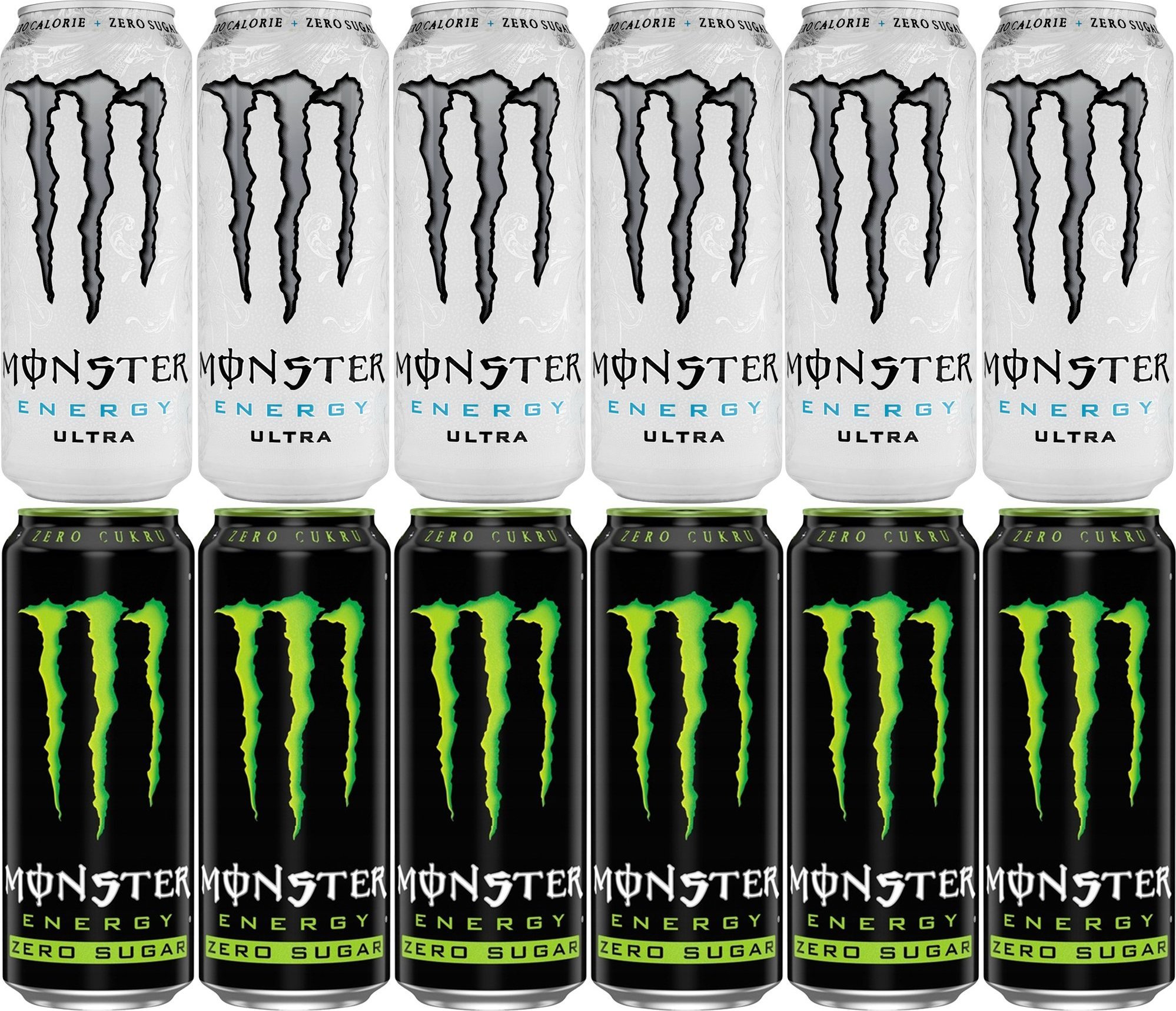 Monster Monster Energy 500ml - mix smaków: Zero x 6 sztuk + Ultra x 6 sztuk