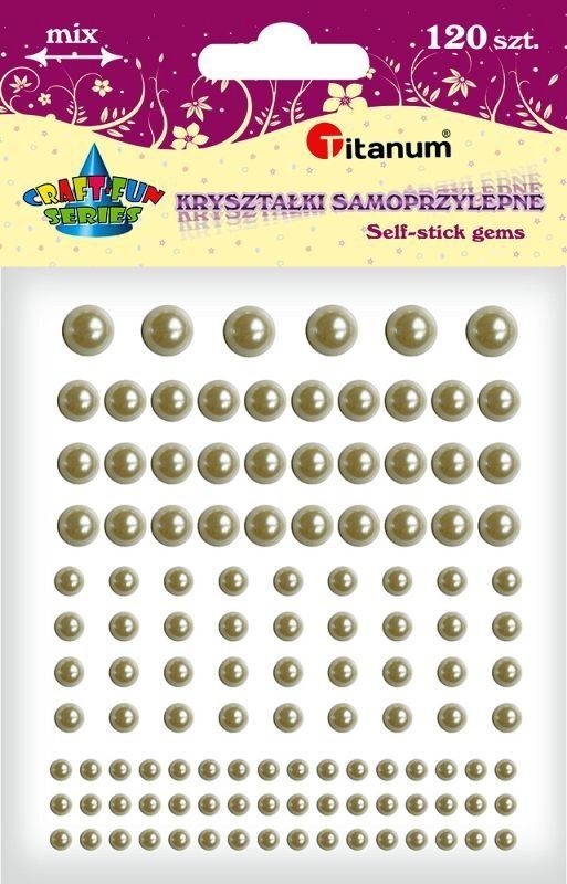 Titanum Kryształki samoprzylepne perełki mix 120szt