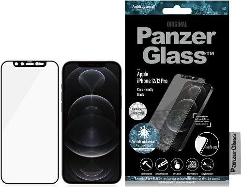 PanzerGlass E2E Microfracture do iPhone 12 /12 Pro CamSlider Swarovsky Case Friendly AntiBacterial
