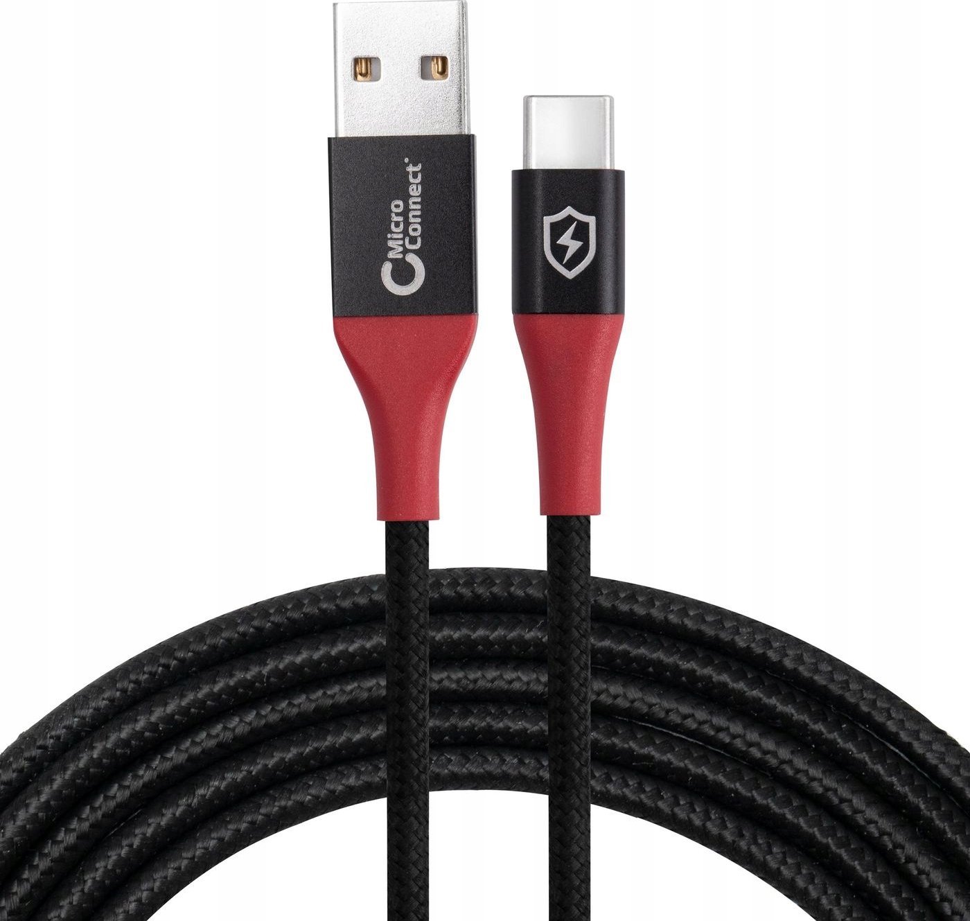 Kabel USB MicroConnect USB-A - USB-C 1.5 m Czarny (Safe Charge USB-A to C Data)