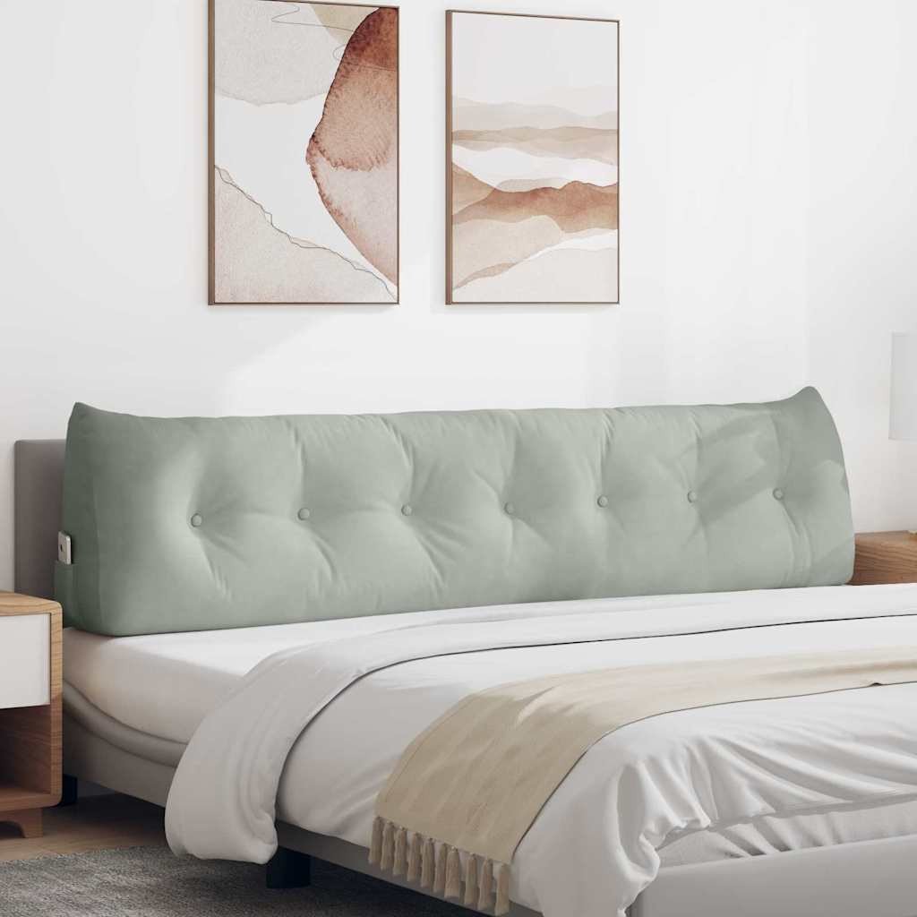 vidaXL Poduszka na plecy Jasnoszary 200 x 24 x 50 cm Aksamit