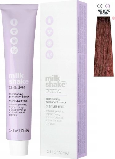 Milk Shake Milk Shake, Creative, SLS/SLES-Free, Permanent Hair Dye, 6.66R Red Dark Blond, 100 ml For Women
